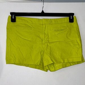 GAP Stretch Factory Bright Yellow High Waist Women's‎ Shorts Size 10